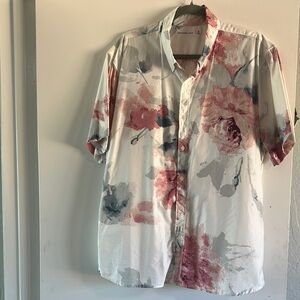 Abercrombie & Fitch Red and Gray Casual Button Down Shirt